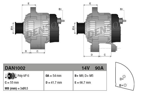 Alternator DENSO DAN1002