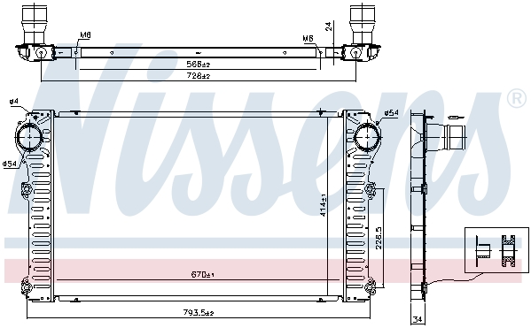 Chłodnica powietrza intercooler NISSENS 96347