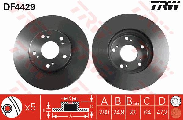 Tarcza hamulcowa TRW DF4429