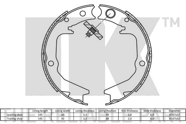 Zestaw szczęk hamulcowych NK 2730674