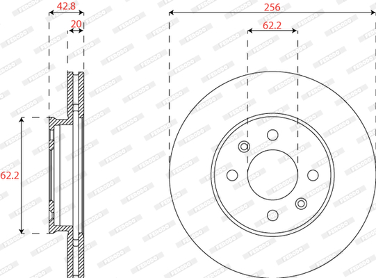 Tarcza hamulcowa FERODO DDF2660C