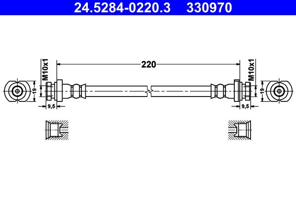 Przewód hamulcowy elastyczny ATE 24.5284-0220.3
