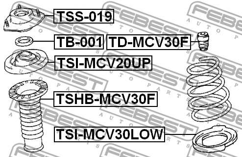 Dystans gumowy FEBEST TD-MCV30F