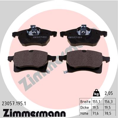 Klocki hamulcowe ZIMMERMANN 23057.195.1