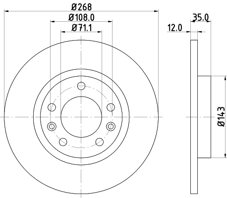 Tarcza hamulcowa HELLA 8DD 355 120-491