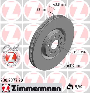 Tarcza hamulcowa ZIMMERMANN 230.2377.20