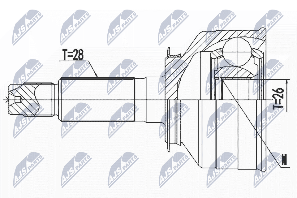 Zestaw przegubu, wał napędowy NTY NPZ-KA-366