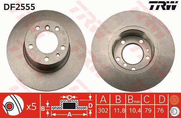 Tarcza hamulcowa TRW DF2555