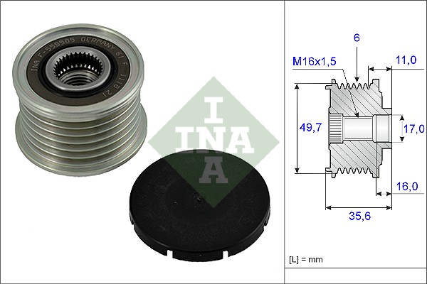 Sprzęgło alternatora INA 535 0016 10