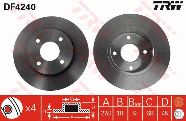 Tarcza hamulcowa TRW DF4240