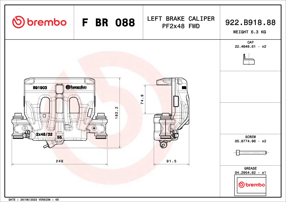 Zacisk hamulca BREMBO F BR 088