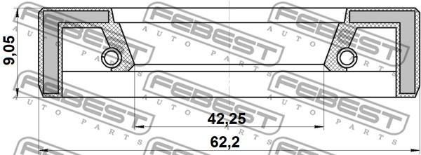 Pierścień uszczelniający piasty koła FEBEST 95FAS-54620909X