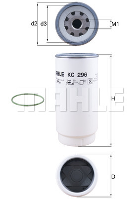 Filtr paliwa MAHLE KC 296D