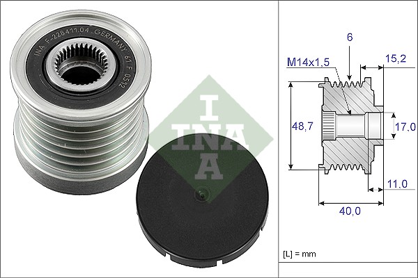 Sprzęgło alternatora INA 535 0038 10