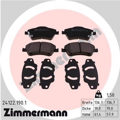 Klocki hamulcowe ZIMMERMANN 24122.190.1