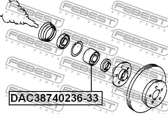 Łożysko koła FEBEST DAC38740236-33