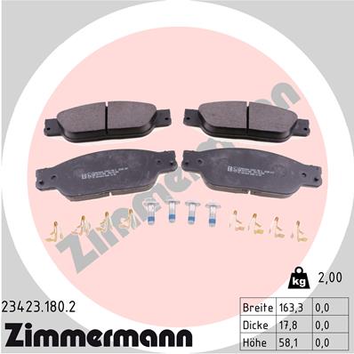 Klocki hamulcowe ZIMMERMANN 23423.180.2