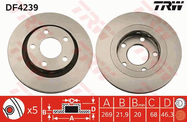 Tarcza hamulcowa TRW DF4239