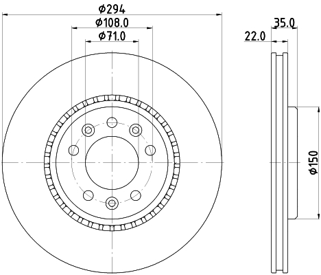 Tarcza hamulcowa HELLA 8DD 355 125-401