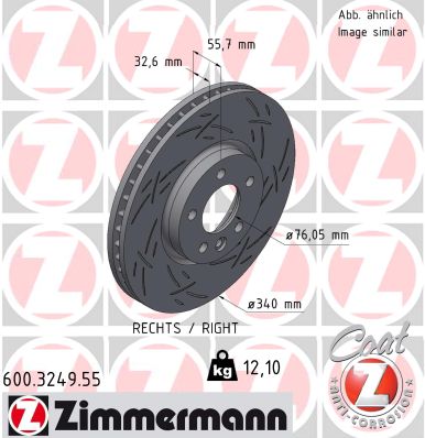 Tarcza hamulcowa ZIMMERMANN 600.3249.55