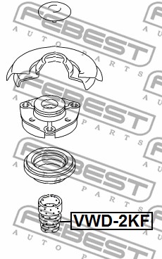 Dystans gumowy FEBEST VWD-2KF