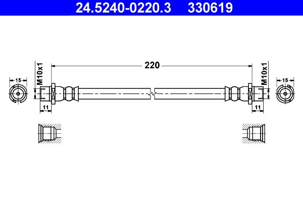 Przewód hamulcowy elastyczny ATE 24.5240-0220.3