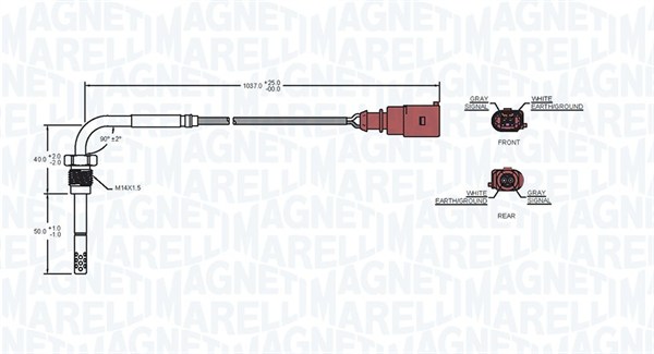 Czujnik  temperatury spalin MAGNETI MARELLI 172000175010