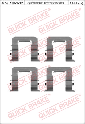 Zestaw akcesoriów montażowych  klocków hamulcowych QUICK BRAKE 109-1212