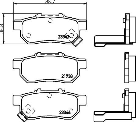 Klocki hamulcowe HELLA 8DB 355 017-151