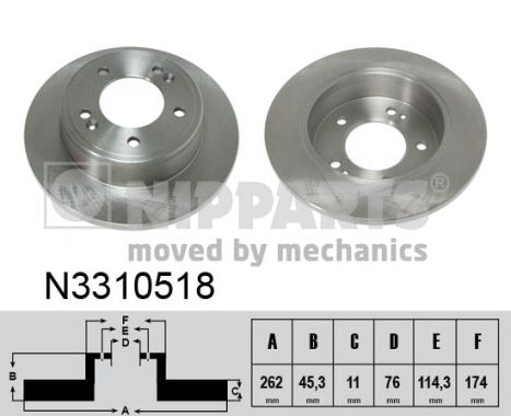 Tarcza hamulcowa NIPPARTS N3310518