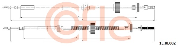 Linka hamulca ręcznego COFLE 92.1E.RE002