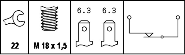 Włącznik świateł cofania HELLA 6ZF 004 843-001