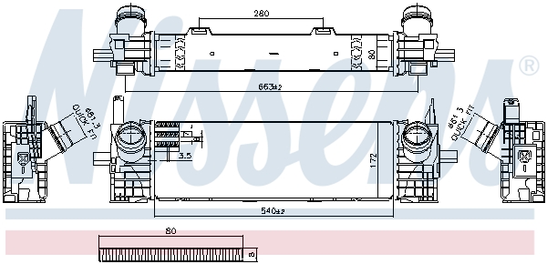 Chłodnica powietrza intercooler NISSENS 961591