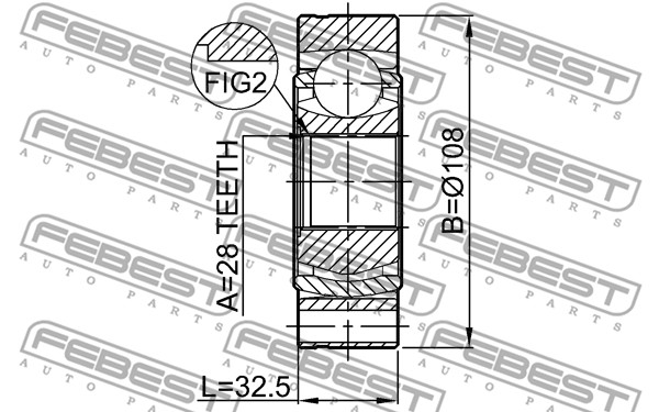 Przegub FEBEST 2311-B6