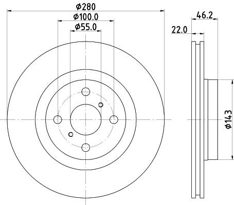 Tarcza hamulcowa HELLA 8DD 355 125-491