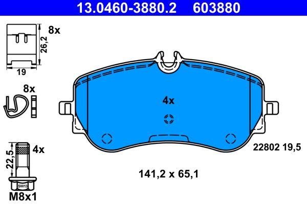 Klocki hamulcowe ATE 13.0460-3880.2