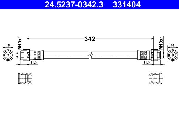 Przewód hamulcowy elastyczny ATE 24.5237-0342.3