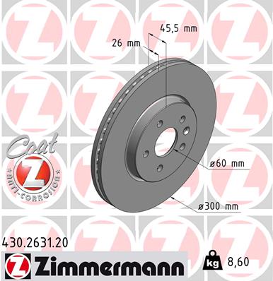 Tarcza hamulcowa ZIMMERMANN 430.2631.20