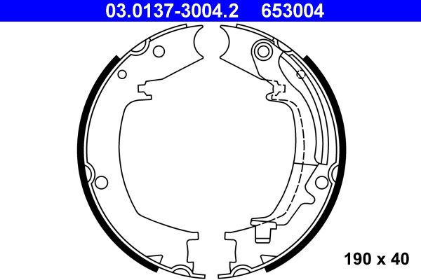 Zestaw szczęk hamulcowych ATE 03.0137-3004.2