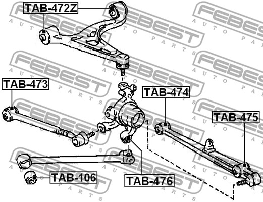 Tuleja wahacza FEBEST TAB-472Z