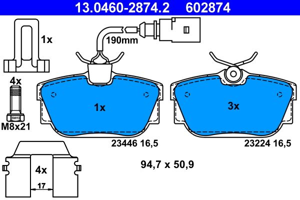 Klocki hamulcowe ATE 13.0460-2874.2