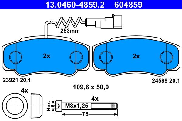 Klocki hamulcowe ATE 13.0460-4859.2