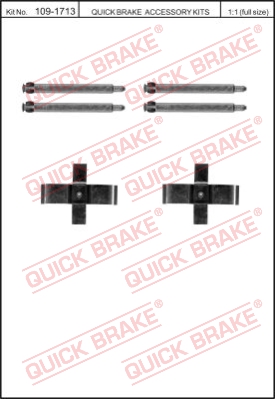 Zestaw akcesoriów montażowych  klocków hamulcowych QUICK BRAKE 109-1713