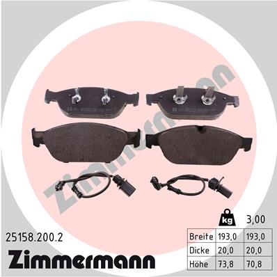 Klocki hamulcowe ZIMMERMANN 25158.200.2
