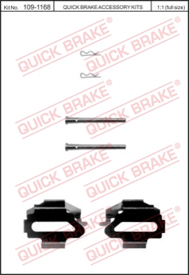 Zestaw akcesoriów montażowych  klocków hamulcowych QUICK BRAKE 109-1168