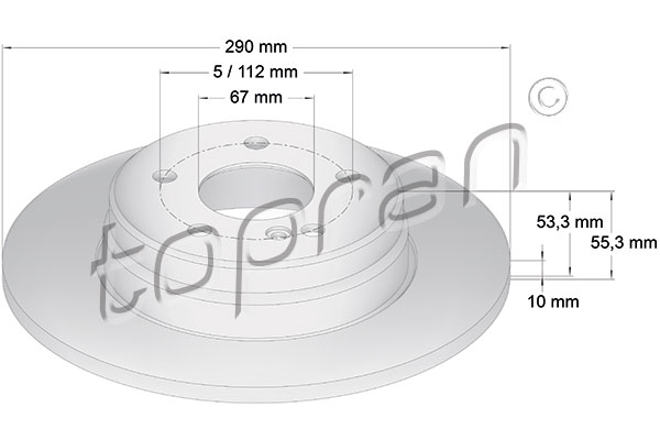 Tarcza hamulcowa TOPRAN 400 863