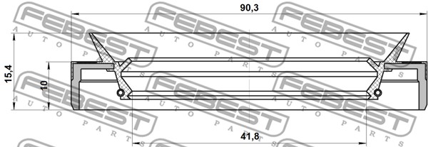 Pierścień uszczelniający półosi FEBEST 95MEY-43901015C