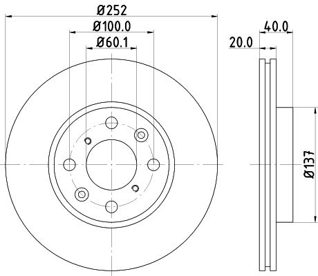 Tarcza hamulcowa HELLA 8DD 355 112-981