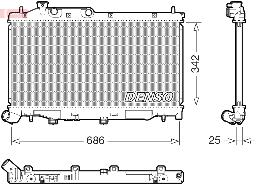 Chłodnica, układ chłodzenia silnika DENSO DRM36027