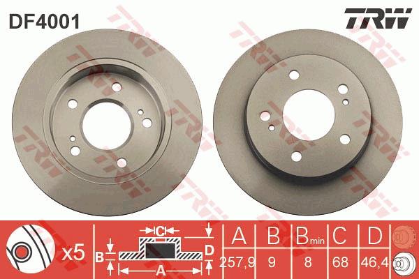 Tarcza hamulcowa TRW DF4001